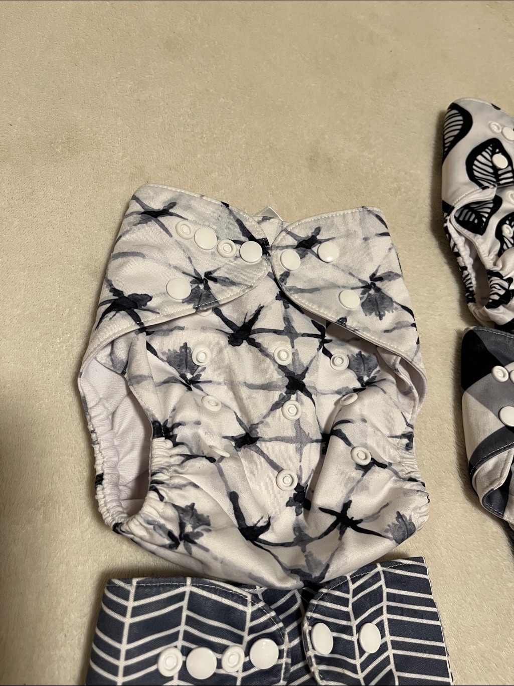 Nora’s Nursery | Adjustable Black & White Patterned Cloth Diaper Lot — image 5 of 8